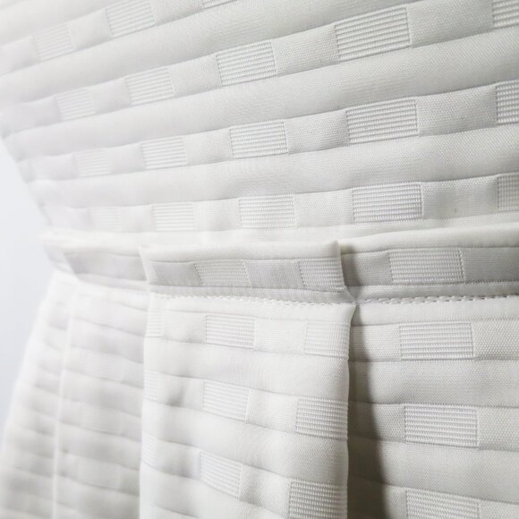 NWT Max and Cleo White Sleeveless Geometric Jacquard Satin A-Line Dress 6 - Picture 9 of 16